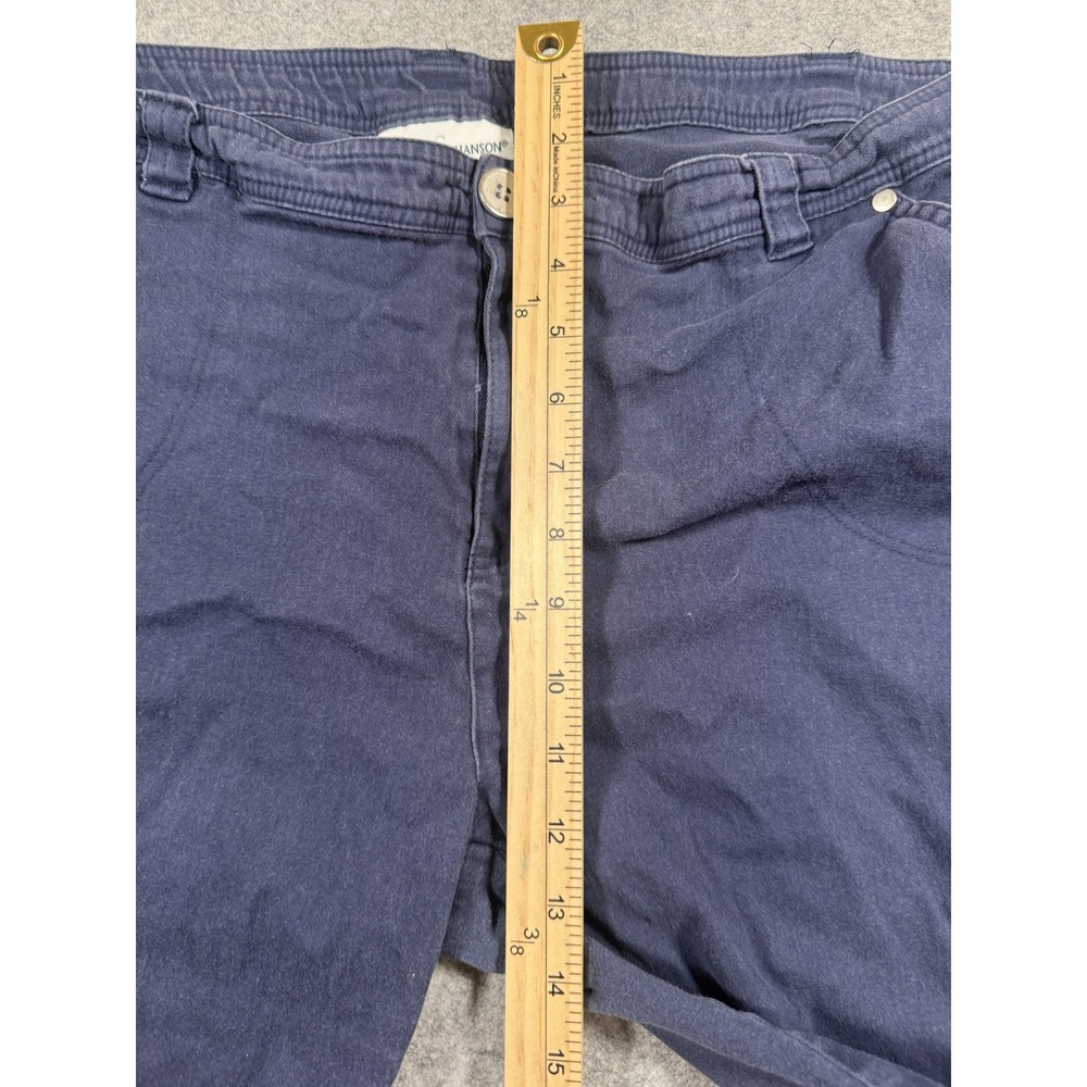 Hillard & Hanson Capri Pants 16 Navy Blue Stretch Cotton Blend - Picture 6 of 9